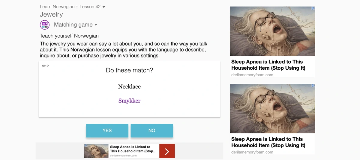 This fuckass ad keeps popping up while I'm trying to study Norwegian