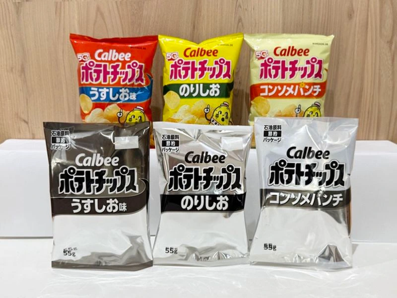 The Iran War caused Japanese food brand Calbee to stop printing their bags in color.