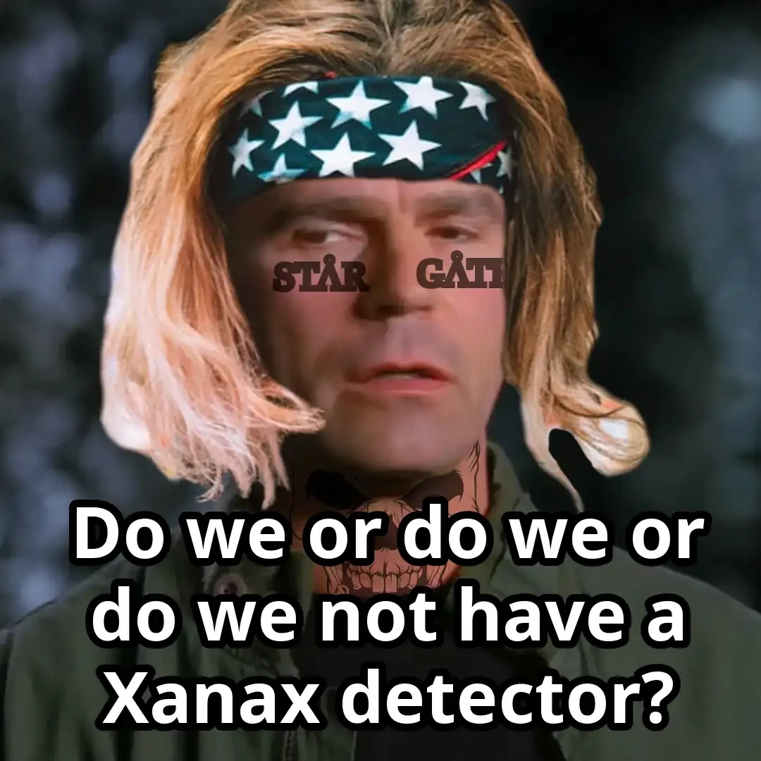 Jack dressed as a SoundCloud rapper saying "Do we or do we not have a Xanax detector?"