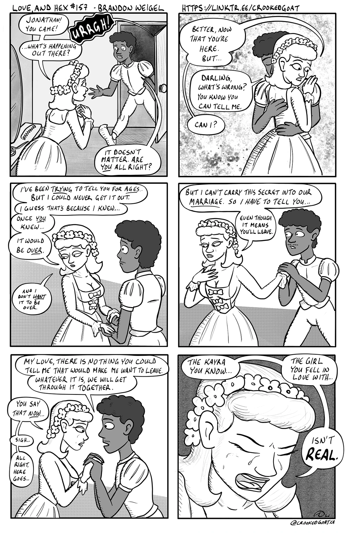 Page 157 from the comic Love and Hex. Full transcript: https://crookedgoat.ca/comic/157/#comic-page