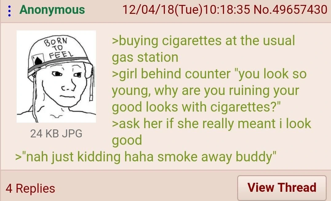 Anon buys cigarettes