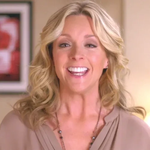 Jenna smiles and says "You are more talented than I." The camera pans away to reveal that the is intentionally holding her hand in a candle's flame.