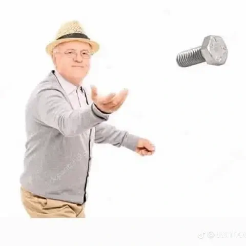 Old person throws a bolt